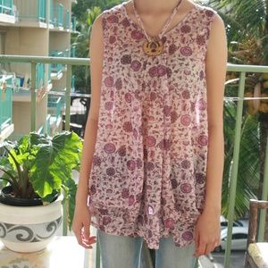 Women's Floral short sleeve tops /parple